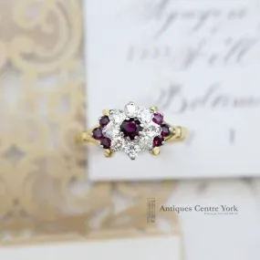 1970's 18ct Ruby & Diamond Cluster Ring