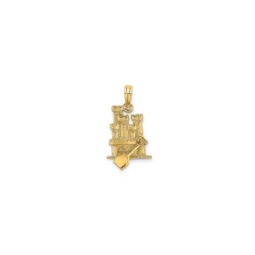 3-D Sand Castle & Shovel Charm (14K)