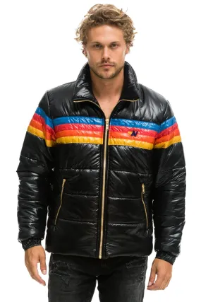 4 STRIPE LUXE TRAVELER JACKET - GLOSSY BLACK