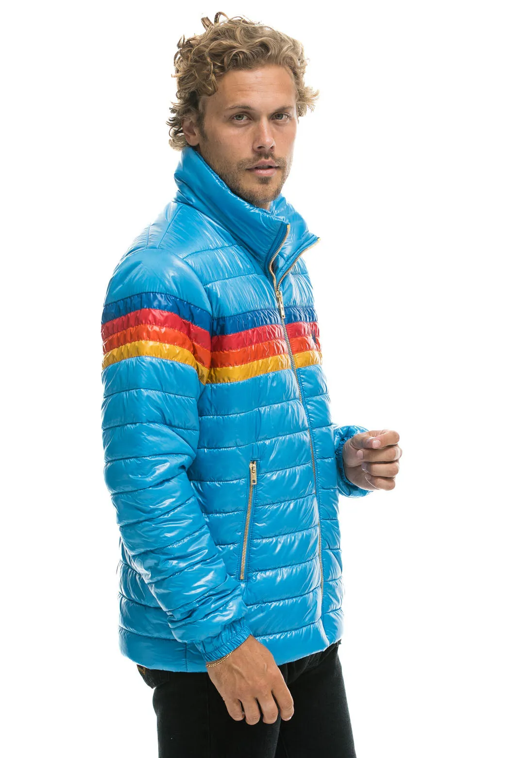 4 STRIPE TRAVELER JACKET - OCEAN GLOSSY