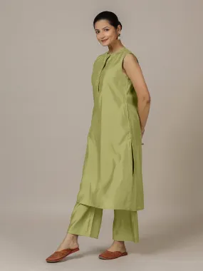 Adah x Rozaana | A Line Kurta in Pista Green with Thread Work | Coords or Only Kurta