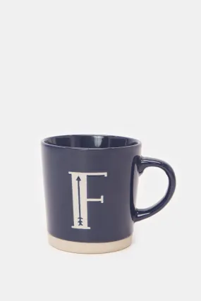 Blue Glaze Alphabet Mug-F (13oz)