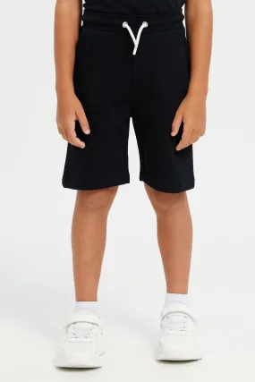 Boys Black And Grey Active Shorts Set (2 Piece)