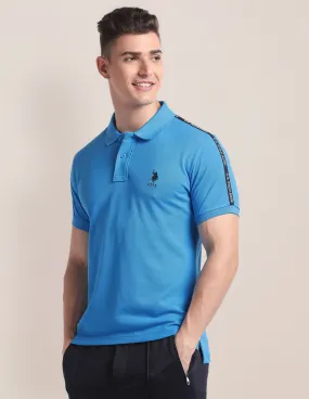 Brand Stripe Pique Polo Shirt