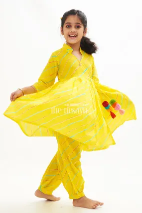 Bright Yellow Haram Pant Set for Kids