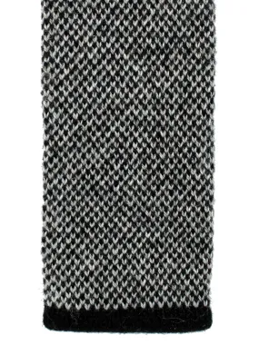 Brunello Cucinelli Square End Knitted Tie Gray Black Bird Eye - Cashmere SALE