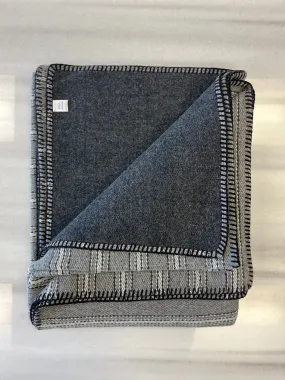 Cashmere Throw in Grey Stripe