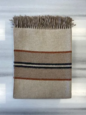 Cashmere Throw in Tan Stripe