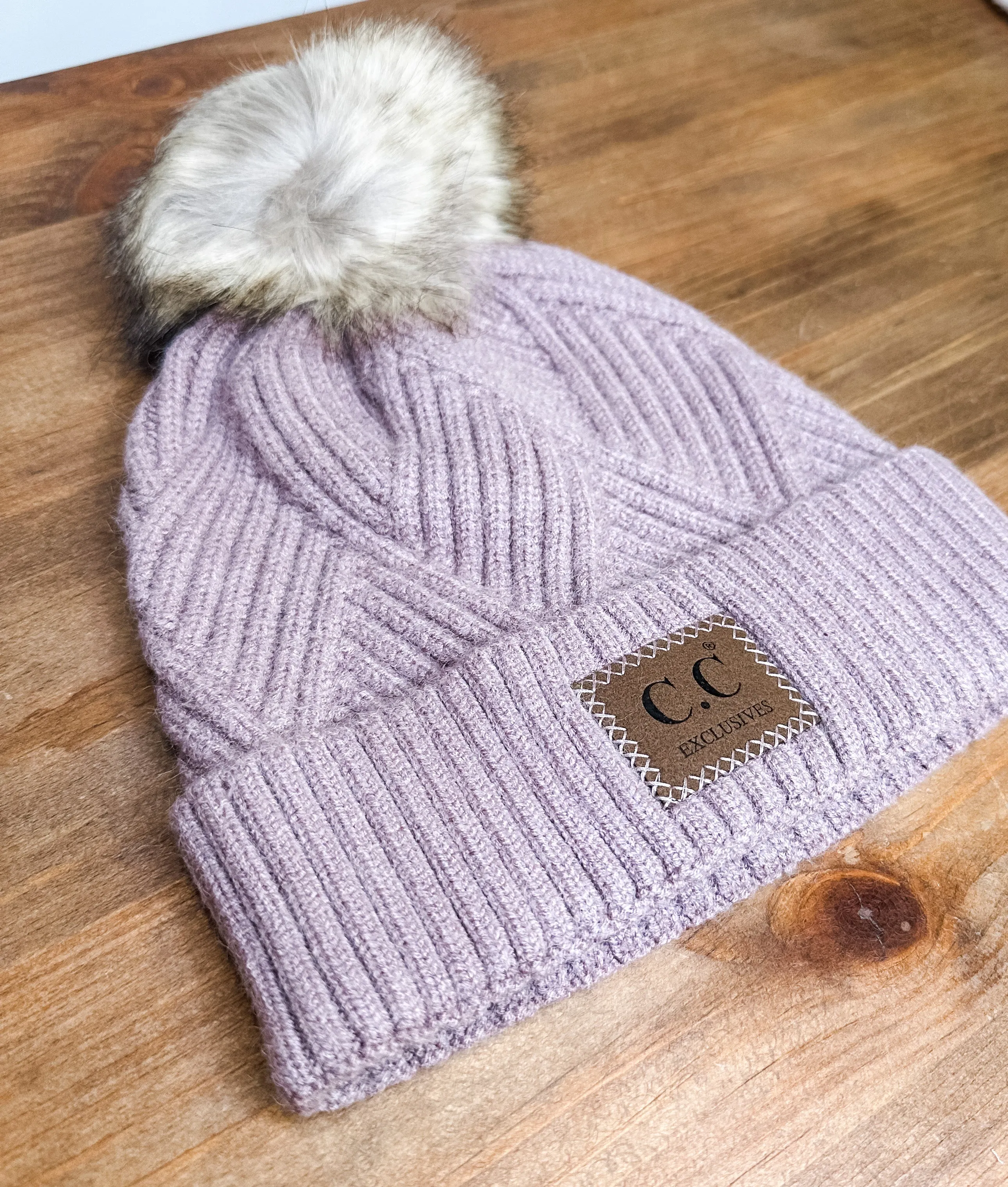 C.C Diagonal Stripe Beanie