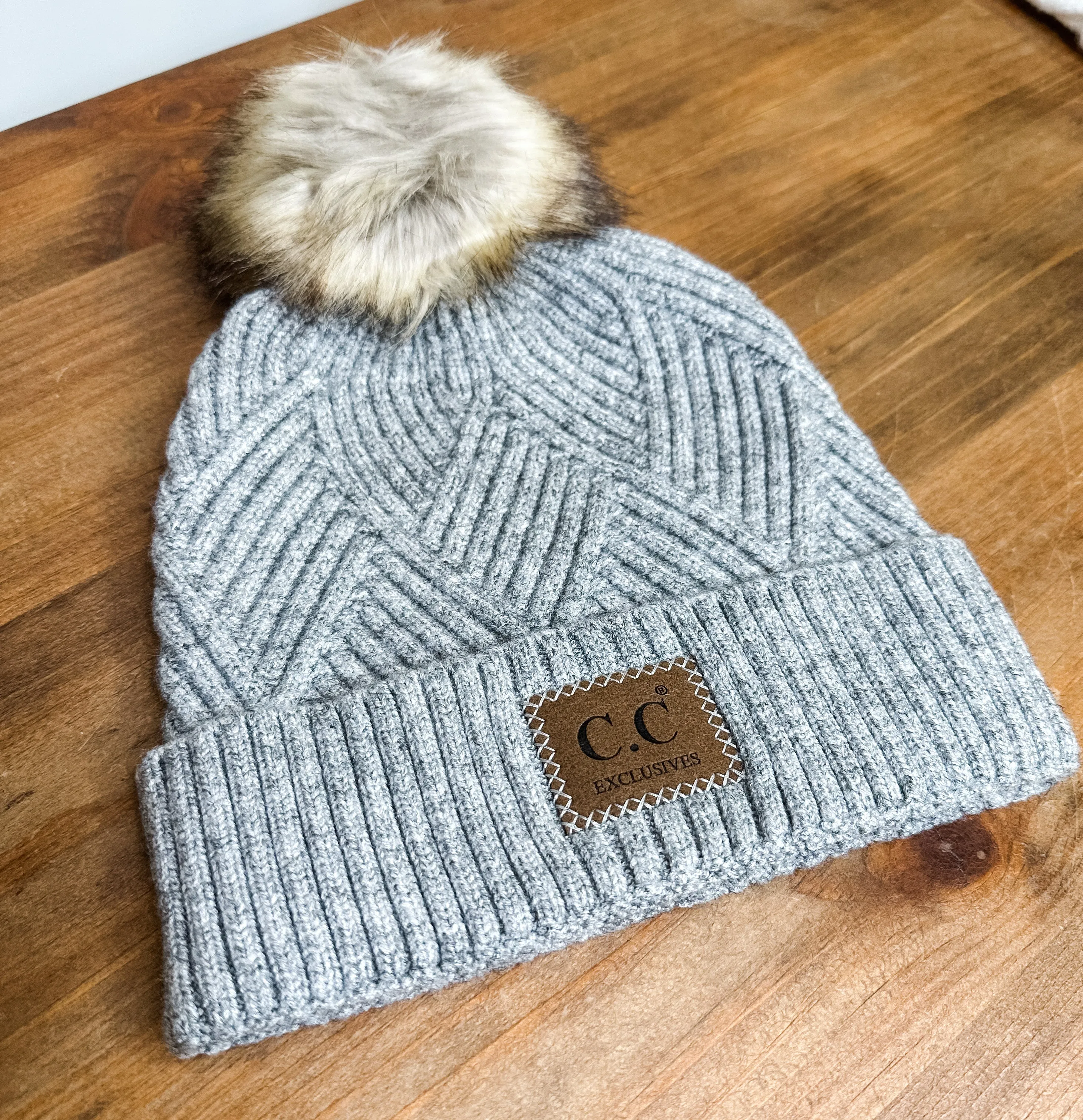 C.C Diagonal Stripe Beanie