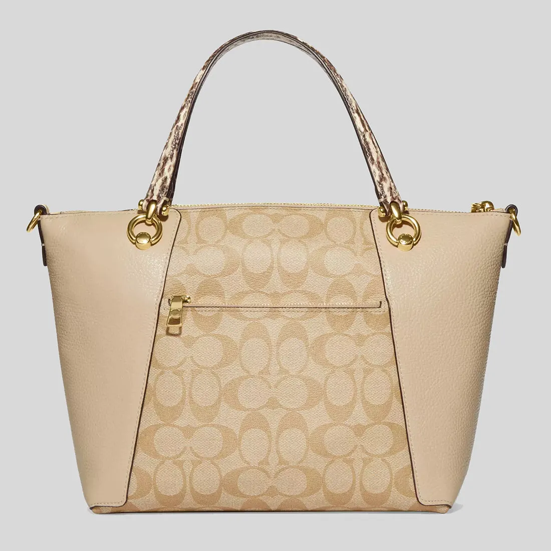 COACH Kacey Satchel In Colorblock Signature Canvas Light Khaki/Ivory Multi RS-C7261