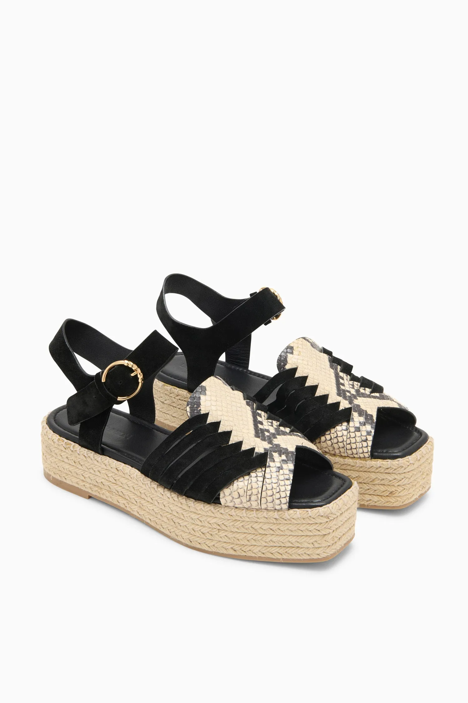 Elsa Espadrille - Noir Python Colorblock