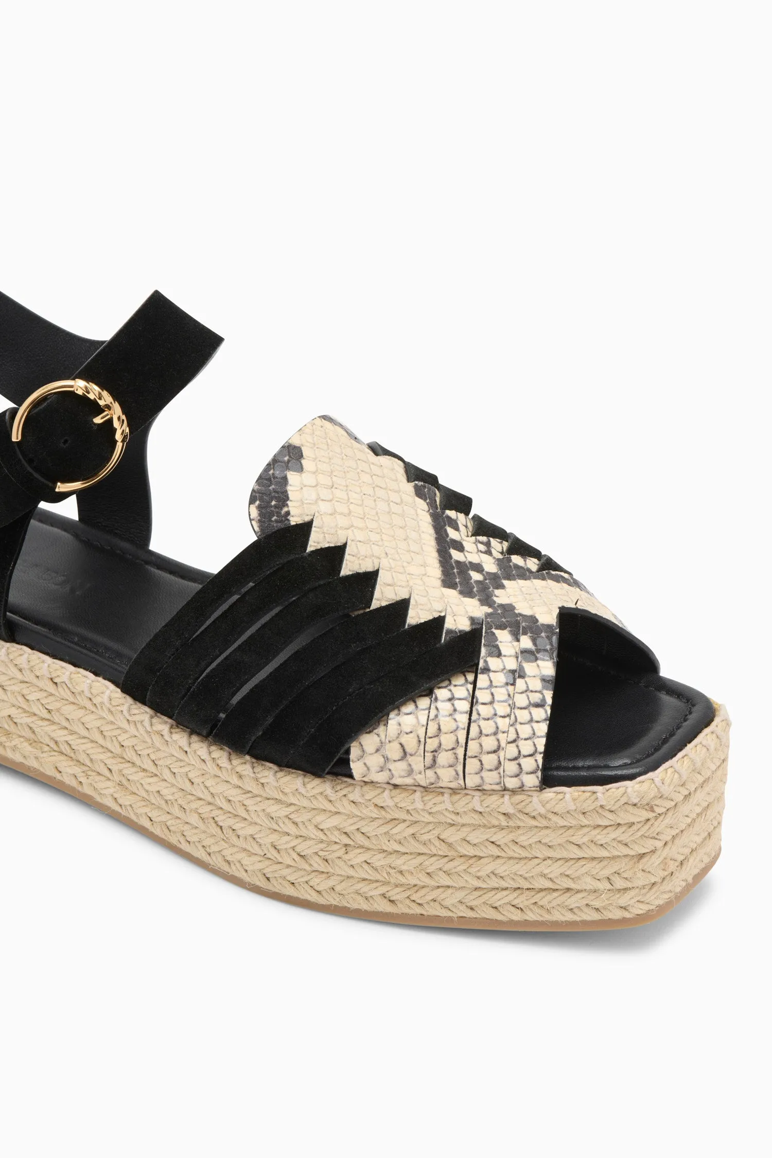 Elsa Espadrille - Noir Python Colorblock