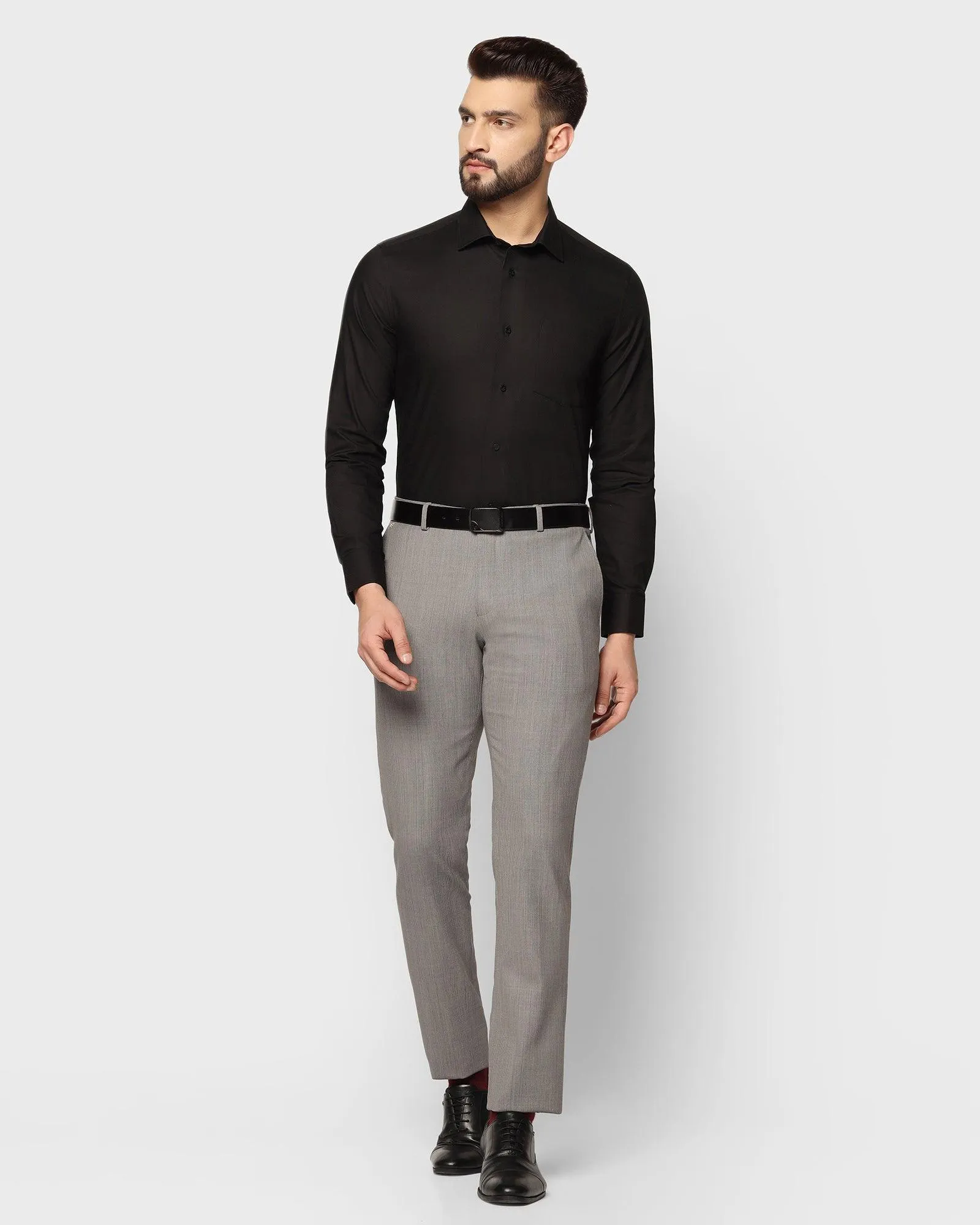 Formal Black Textured Shirt - Peta