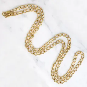 High Polish 25" 14k Gold Curb Link Chain