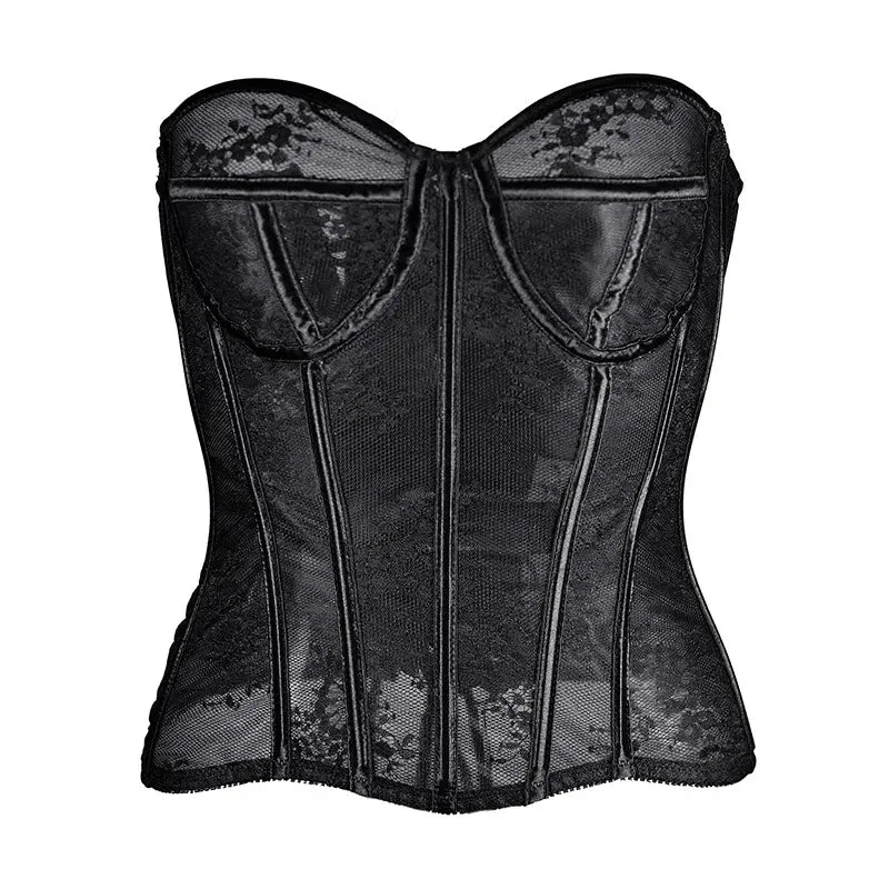 INS Popular Tube Top Lace Top European and American Fashion Street Temperament Multiple Wear Body Shaping Sexy Tight Corset