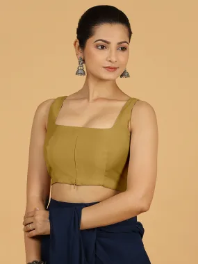 Kasturi x Rozaana | Sleeveless Saree Blouse in Dijon Mustard