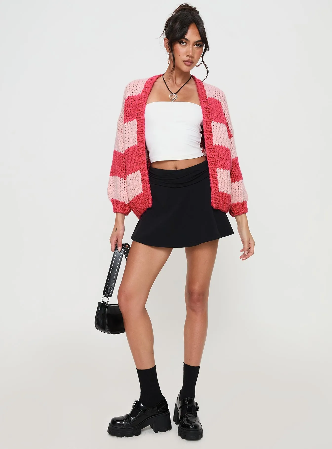 Lester Knit Cardigan Pink Stripe