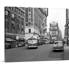 "1950's New York City Times Square Traffic" Canvas Wall Art