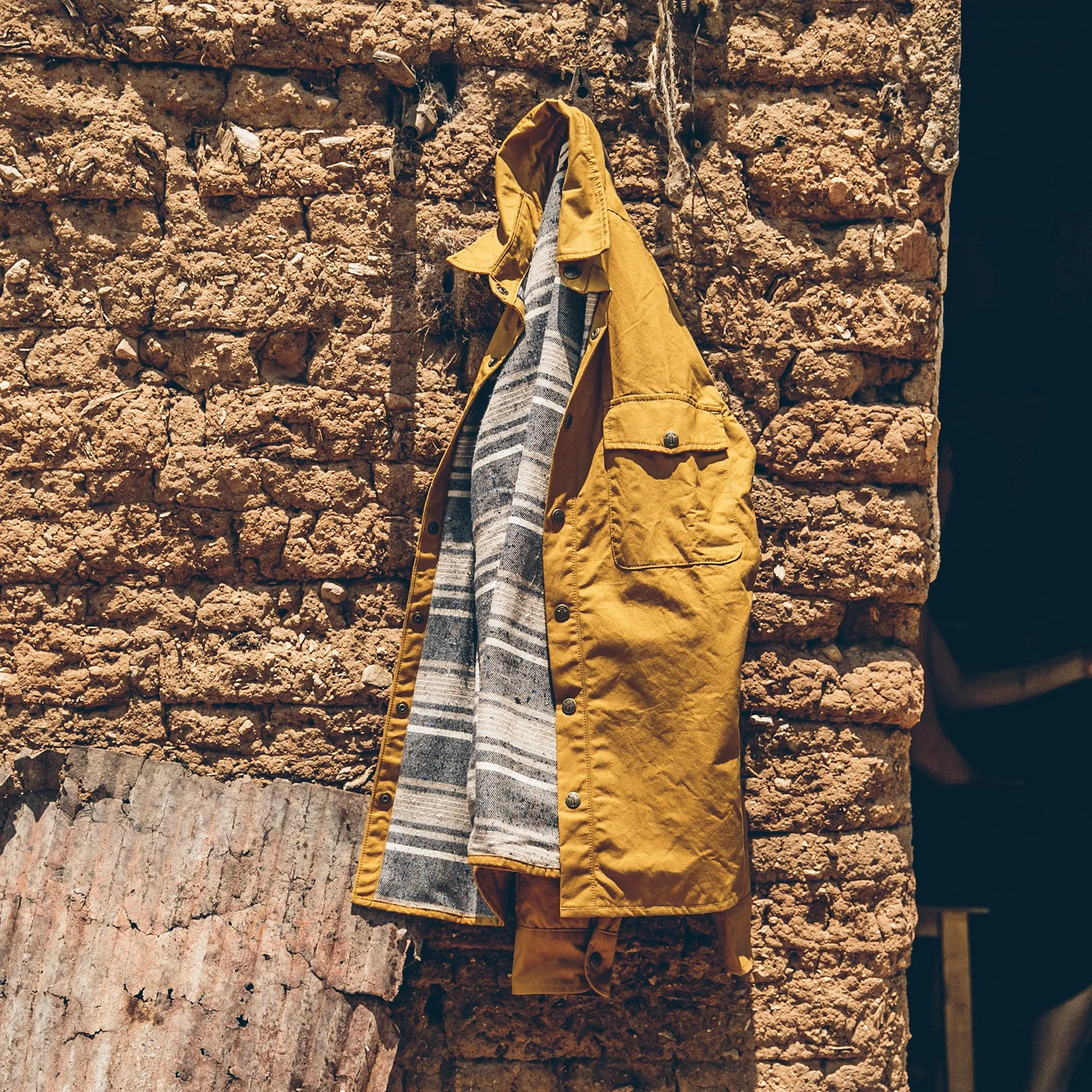 The Chore Jacket in Mustard Dry Wax Canvas