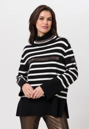 Tuzzi Knitted Sweater With Lurex Stripes/Stones