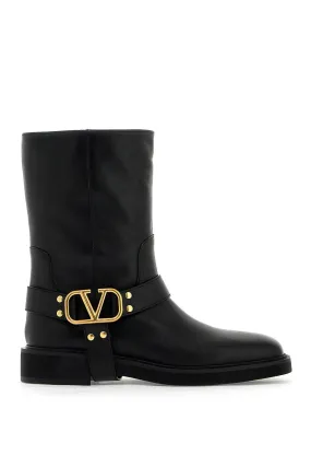 VALENTINO GARAVANI vlogo signature leather biker boots