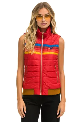 WOMEN'S 5 STRIPE VEST - CHERRY