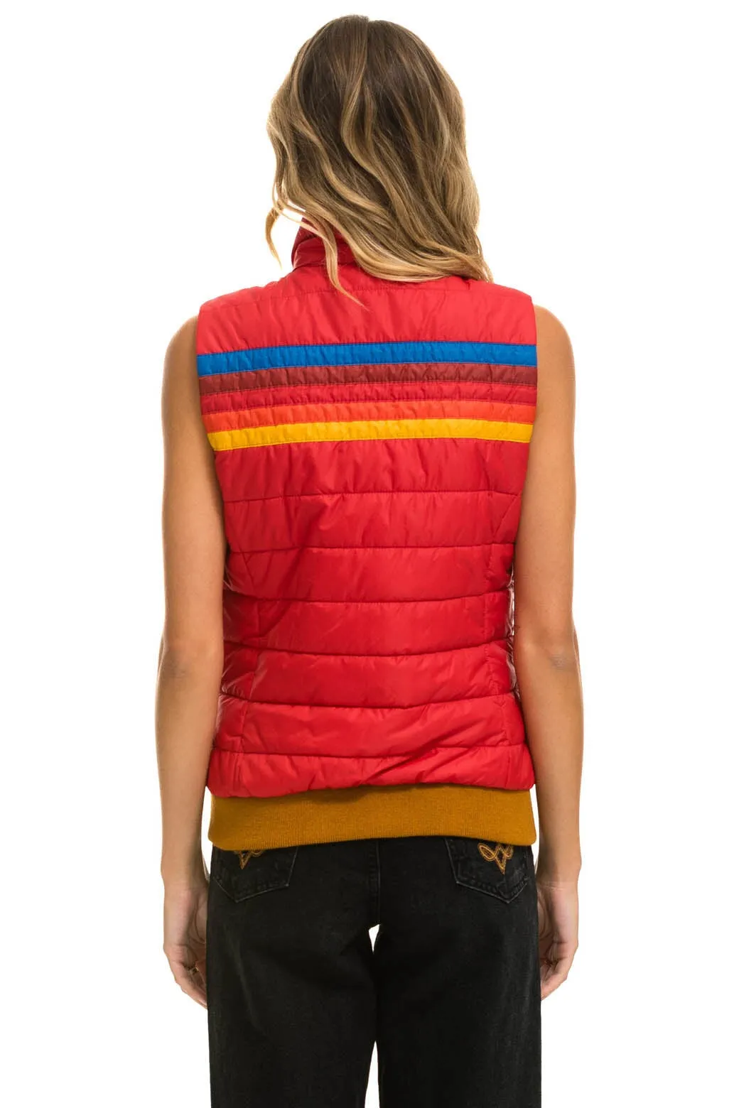 WOMEN'S 5 STRIPE VEST - CHERRY