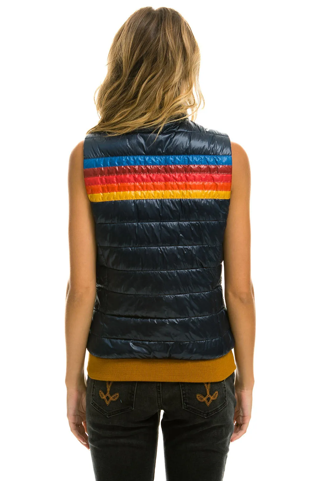 WOMEN'S 5 STRIPE VEST - GLOSSY NAVY